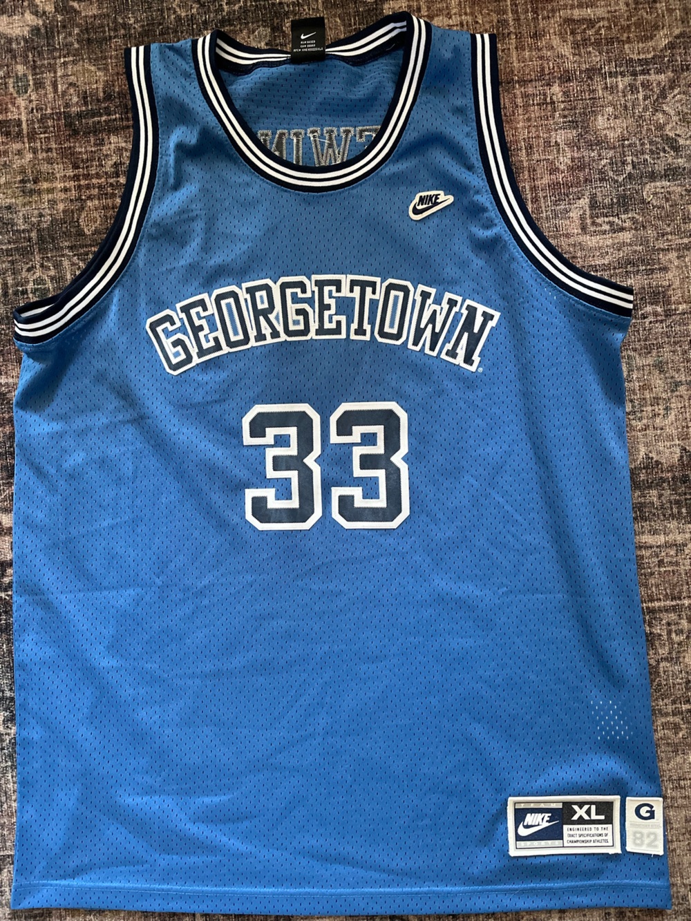 New York Knicks Patrick Ewing Vintage Georgetown #33 Basketball Jersey